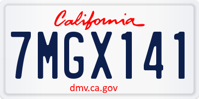 CA license plate 7MGX141
