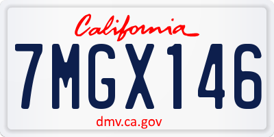 CA license plate 7MGX146