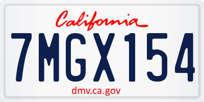 CA license plate 7MGX154