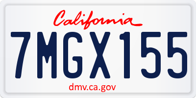 CA license plate 7MGX155