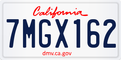 CA license plate 7MGX162