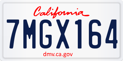 CA license plate 7MGX164