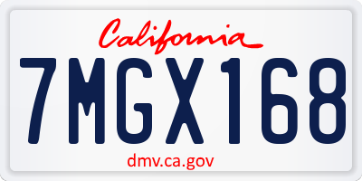 CA license plate 7MGX168
