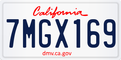 CA license plate 7MGX169