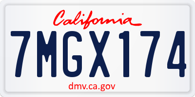 CA license plate 7MGX174