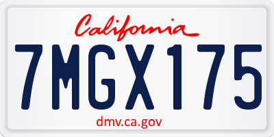 CA license plate 7MGX175