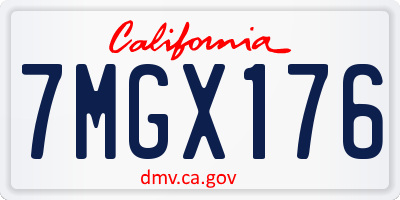 CA license plate 7MGX176