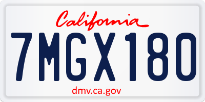 CA license plate 7MGX180