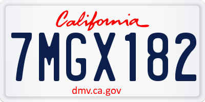 CA license plate 7MGX182