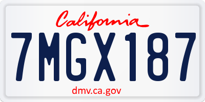 CA license plate 7MGX187