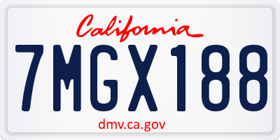 CA license plate 7MGX188