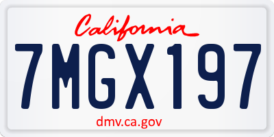 CA license plate 7MGX197