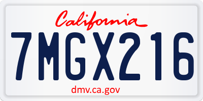 CA license plate 7MGX216