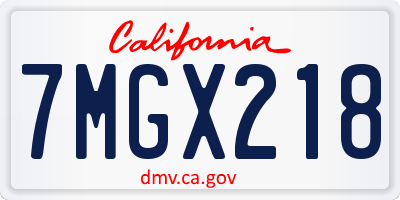 CA license plate 7MGX218