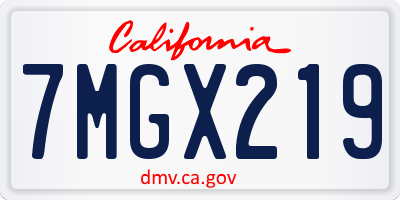 CA license plate 7MGX219