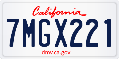 CA license plate 7MGX221