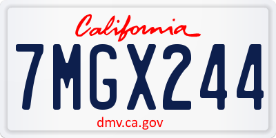 CA license plate 7MGX244