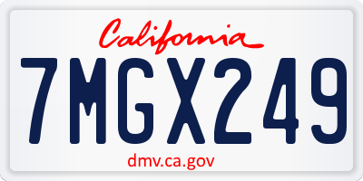 CA license plate 7MGX249