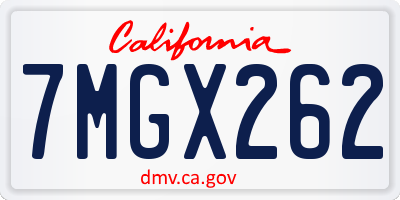 CA license plate 7MGX262