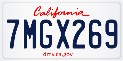 CA license plate 7MGX269