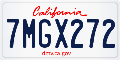CA license plate 7MGX272