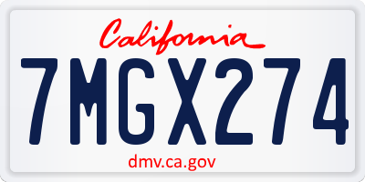 CA license plate 7MGX274