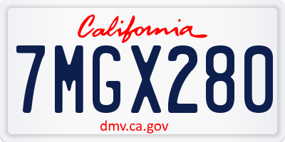 CA license plate 7MGX280
