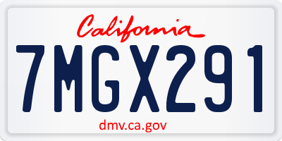 CA license plate 7MGX291