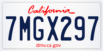 CA license plate 7MGX297