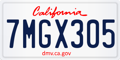 CA license plate 7MGX305