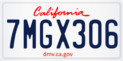 CA license plate 7MGX306