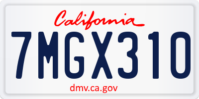 CA license plate 7MGX310