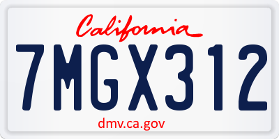 CA license plate 7MGX312