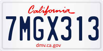 CA license plate 7MGX313