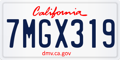 CA license plate 7MGX319