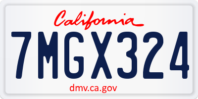 CA license plate 7MGX324