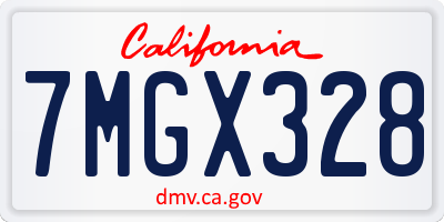 CA license plate 7MGX328