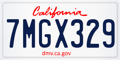 CA license plate 7MGX329
