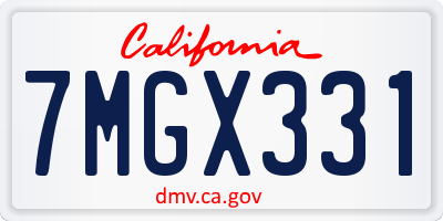 CA license plate 7MGX331