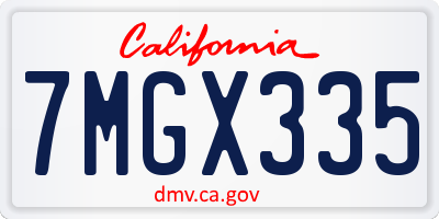 CA license plate 7MGX335