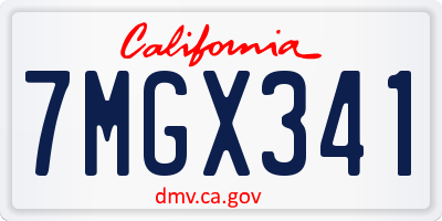 CA license plate 7MGX341