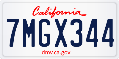 CA license plate 7MGX344