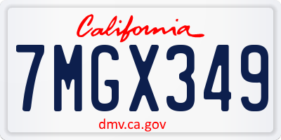CA license plate 7MGX349