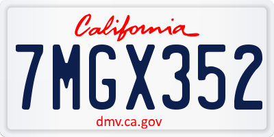 CA license plate 7MGX352