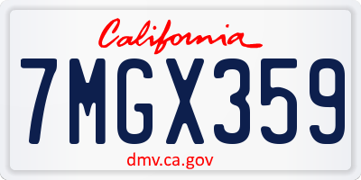 CA license plate 7MGX359