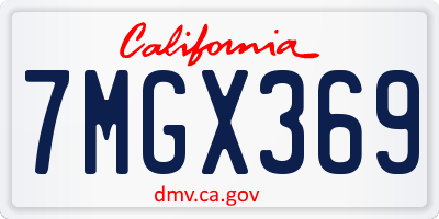 CA license plate 7MGX369