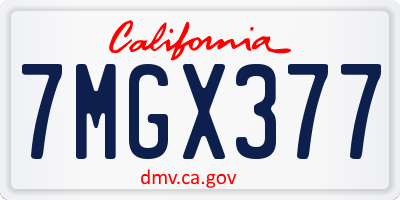 CA license plate 7MGX377