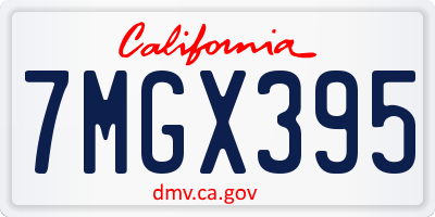 CA license plate 7MGX395