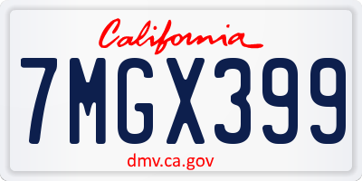 CA license plate 7MGX399