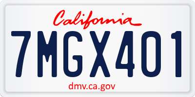 CA license plate 7MGX401